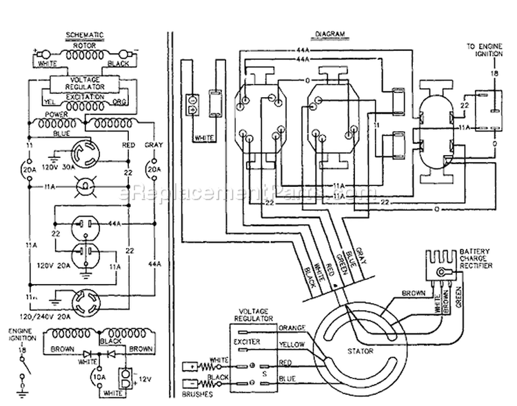 Page F Diagram and Parts List for 8966-2  Briggs and Stratton Generator